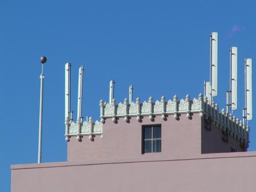 The antennas can be seen up close.
