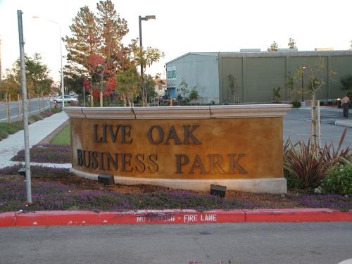 Here is the entrance sign to the business park.