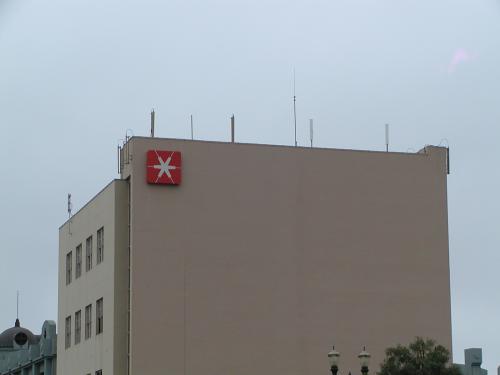 The telco building with antennas